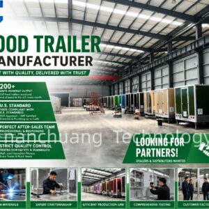 Stainless Steel Mobile Chicken Rotisserie Grill Food Trailer Food Truck 18 Ft Food Trailers Fully Equipped With Freezer