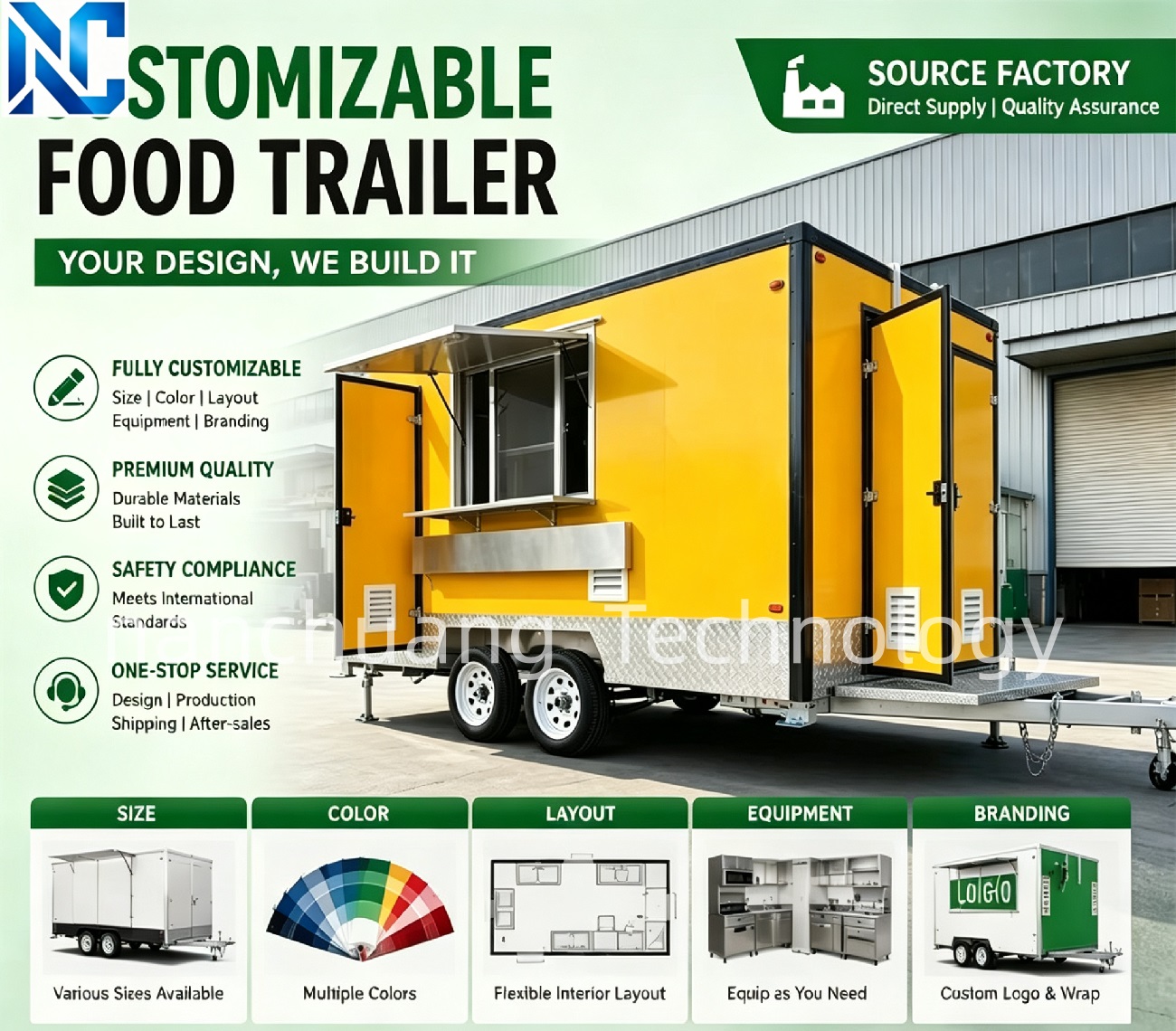Customized Fiberglass Event Mobile Food Beverage Service Trailer High Volume Capacity for Snack Food Candy Fast Food Outdoor - Gambar 3